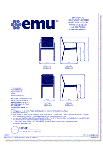 Chair: Rita ( Model 1011 or Model 1111 )