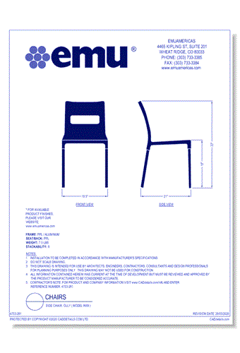 Side Chair: Olly ( Model 9008)