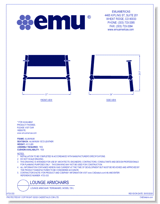 Lounge Armchair: Terramare ( Model 729 )