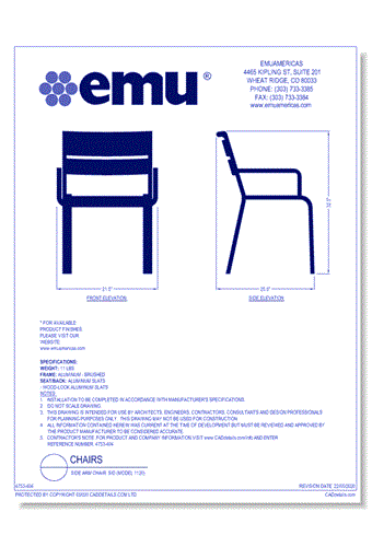 Side Arm Chair: SID (Model 1120)