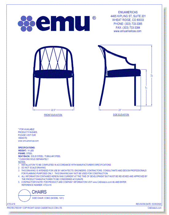 Arm Chair: Como (Model 1201)