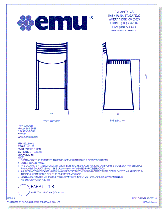 Barstool: Areo Bar (Model 024)