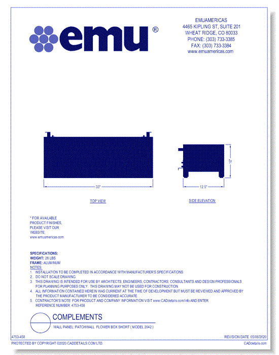 Wall Panel: Patchwall Flower Box Short ( Model 2042 )