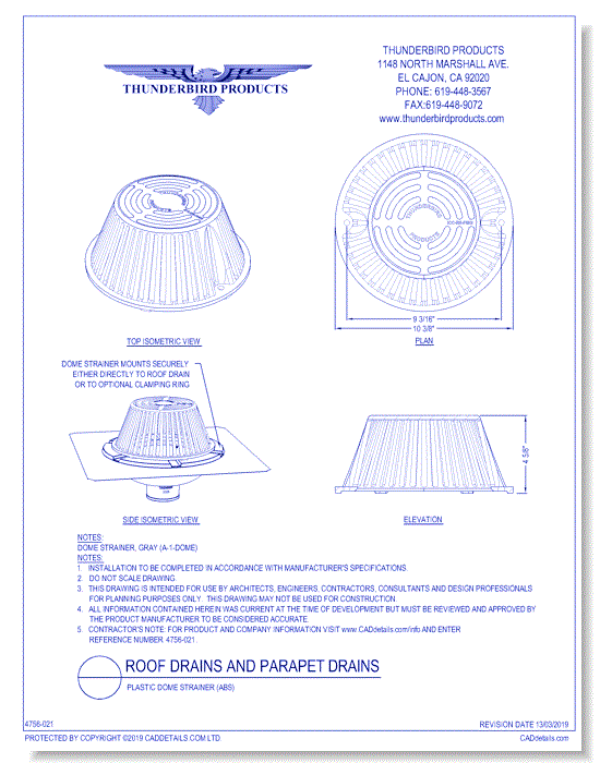 Plastic Dome Strainer (ABS)
