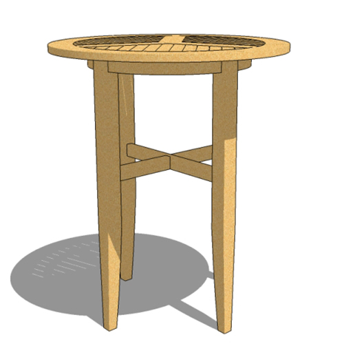 CAD Drawings BIM Models Westminster Teak Laguna Round Bar Table