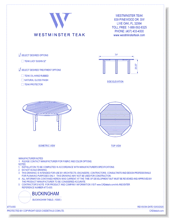 Buckingham Table ( 15305 )