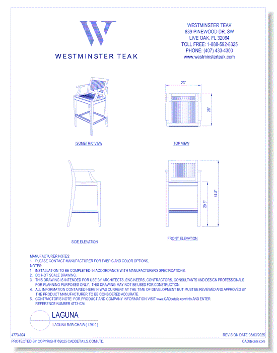 Laguna Bar Chair ( 12910 )