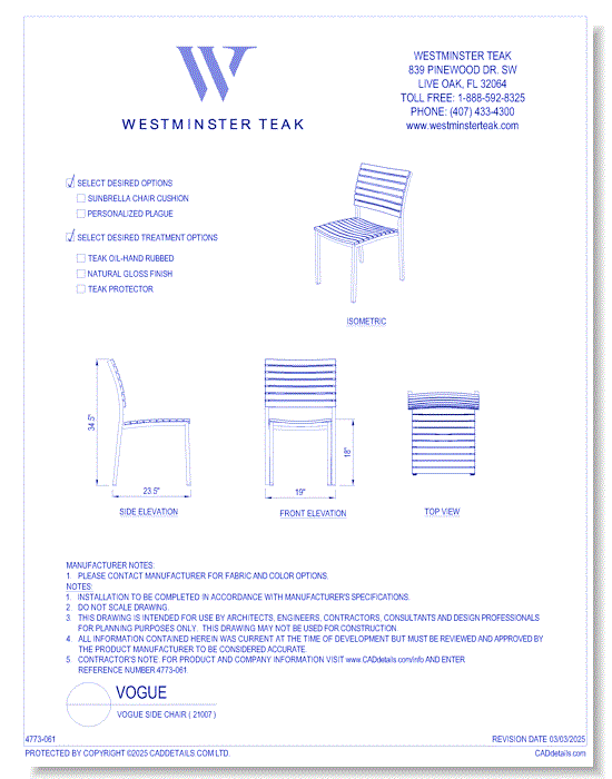 Vogue Side Chair (  21007 )