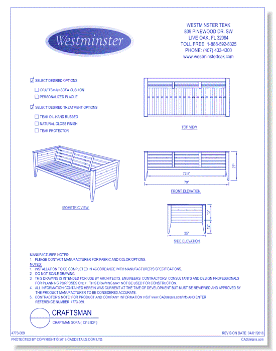 Craftsman Sofa ( 13161DP )