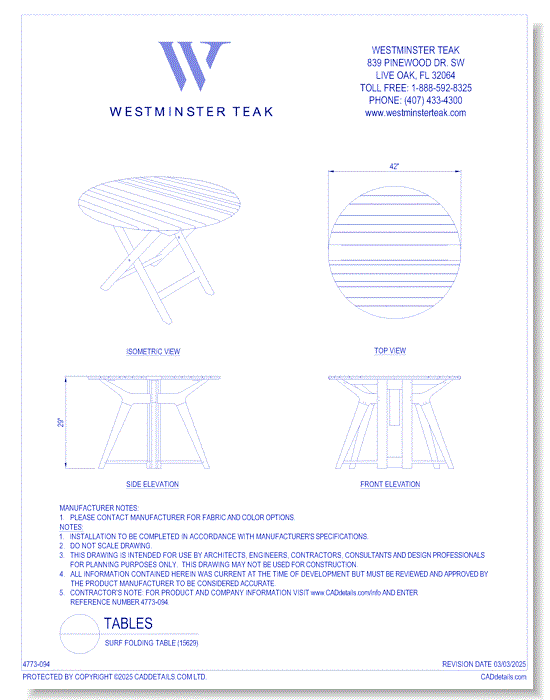 Surf Folding Table (15629)