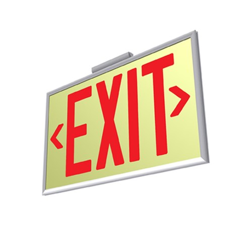 EX Standard Series Luminous Exit Signs: 75 Ft. Rated Visibility