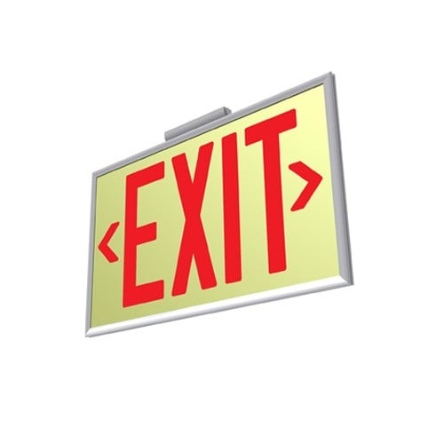 EX Standard Series Luminous Exit Signs: 50 Ft. Rated Visibility