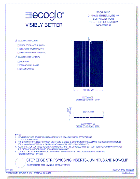 E40 Series Step Edge Luminous Contrast Strips