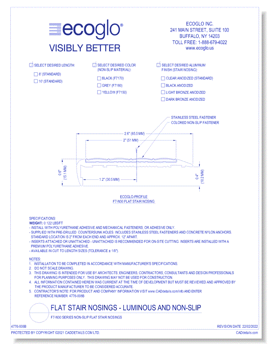 F7-N30 Series Non-Slip Flat Stair Nosings