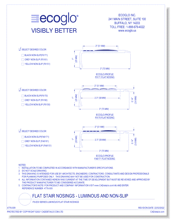 F8-E30 Series Luminous Flat Stair Nosings