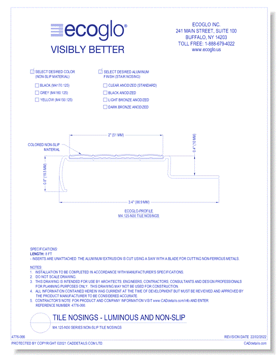 M4.125-N30 Series Non-Slip Tile Nosings