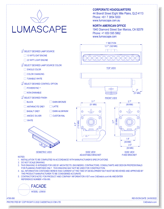 Facade Lighting - Model: LS9050