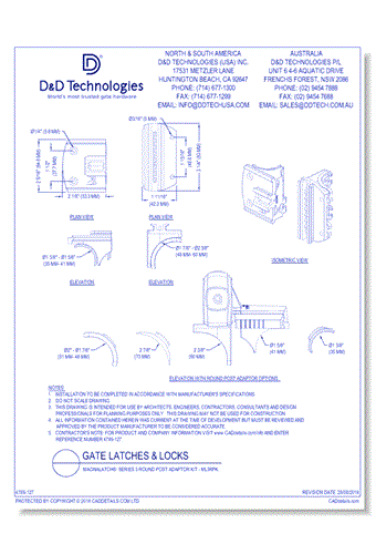 MagnaLatch®: Series 3 Round Post Adaptor Kit - ML3RPK