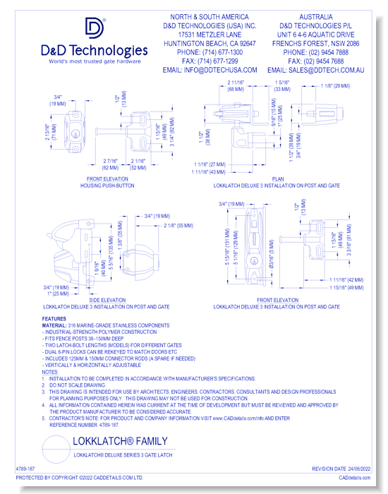 LokkLatch® Deluxe Series 3 Gate Latch