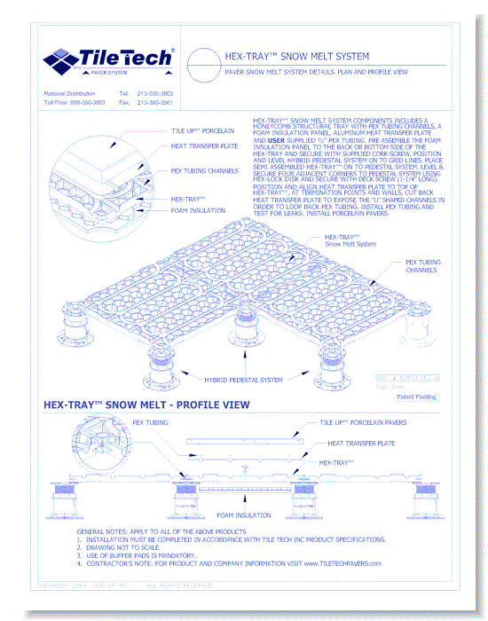 HEX-TRAY™ Porcelain Paver Tray: Wind-Uplift & Snow Melt