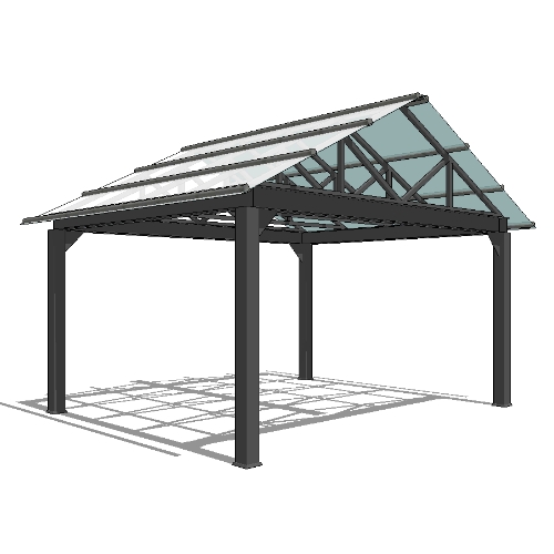 Urban Racks Shelter: Steel Fully Engineered Shelter - 15 Feet ( UBS-OpenShelter-15 )