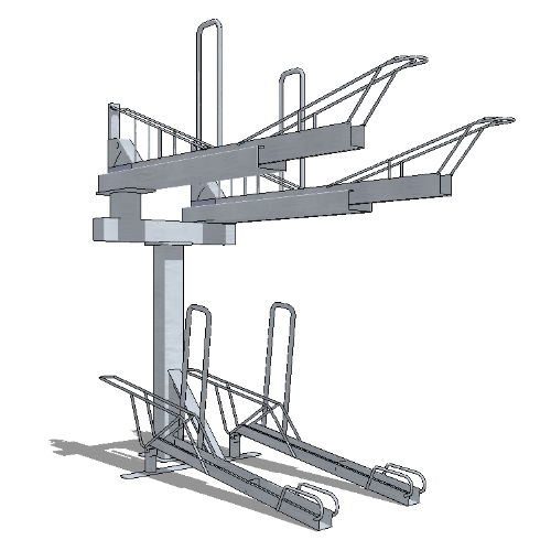 Urban Double Stacker Rack: Pneumatic Lift Assist Double Stacker ( UBSTX1000-SM-2WG )