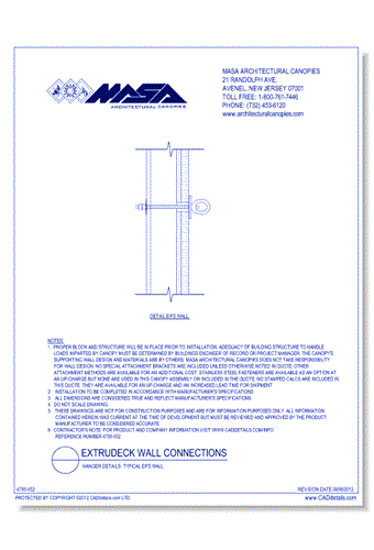 Hanger Connections: Typical EIFS Wall