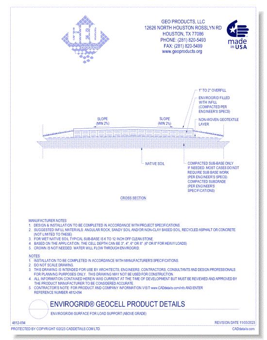 EnviroGrid® Surface for Load Support (Above Grade)