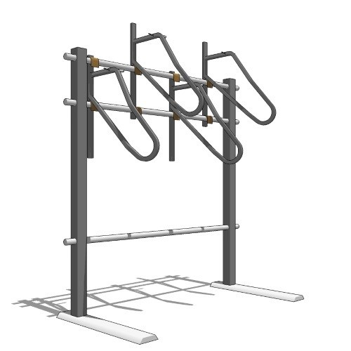 Vertical + Square Tube Bike Rack - Single Sided