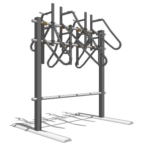 Vertical + Square Tube Bike Rack - Double Sided