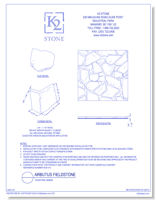 Thinstone Veneer: Arbutus Fieldstone
