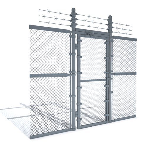 Series 8000: Pre-fabricated Pedestrian Gates. Hardware & access features installed.