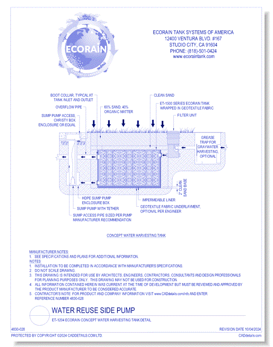 ET-1204 Eco-Rain Concept Water Harvesting Tank Detail