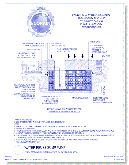 ET-1206 EcoRain™ Tank Water Harvest Shallow Well Pump Detail