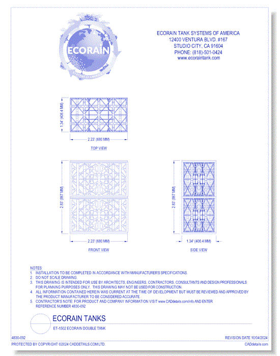 ET-1502 EcoRain™ Double Tank