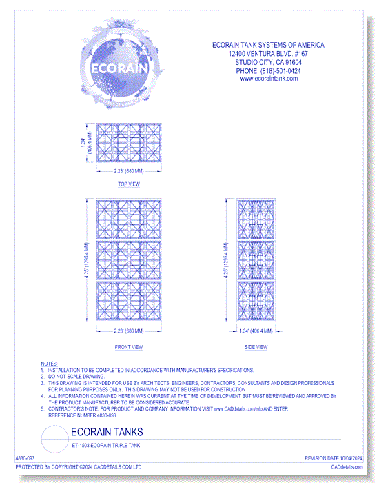 ET-1503 EcoRain™ Triple Tank