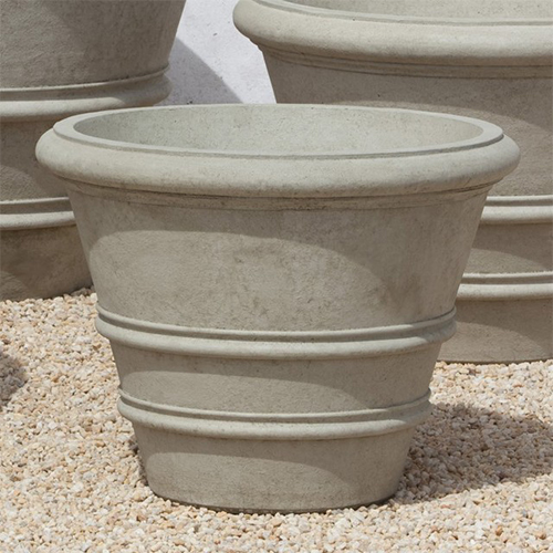 CAD Drawings BIM Models Campania International Cast Stone Collection: Classic Rolled Rim Cast Stone Planter (VE)