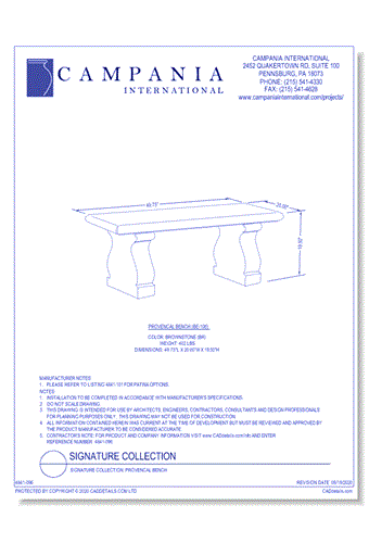 Signature Collection: Provencal Bench