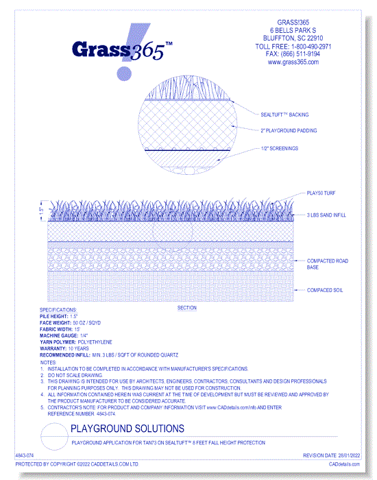 Playgrounds: Playground Application for Tan73 on SealTuft™ 8 Feet Fall Height Protection