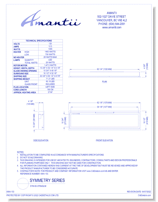 Symmetry Series: SYM-60-XTRASLIM