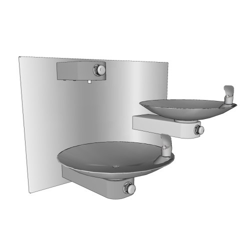 Drinking Fountains: 107-16-HL-VP VANDAL PROOF High/Low Drinking Fountain with Bottle Filler