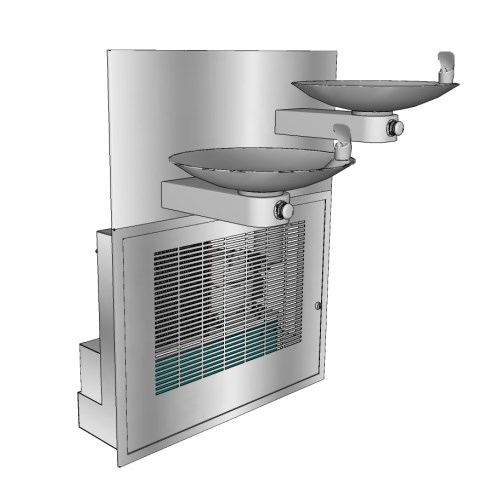 Electric Water Coolers: FCC-107-16-HL Non-Recessed, High/Low Drinking Fountain with Chiller/Purifier