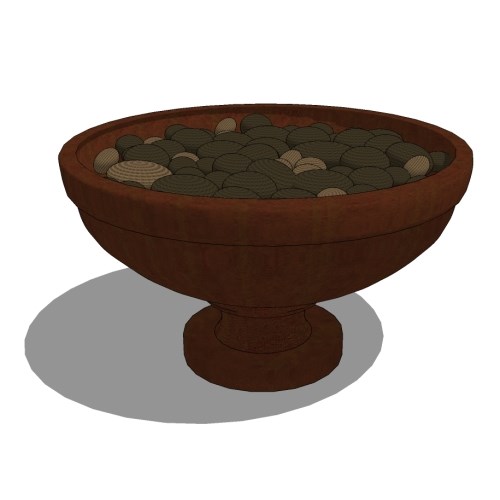 Banded Rim Fire Bowl with Pedestal