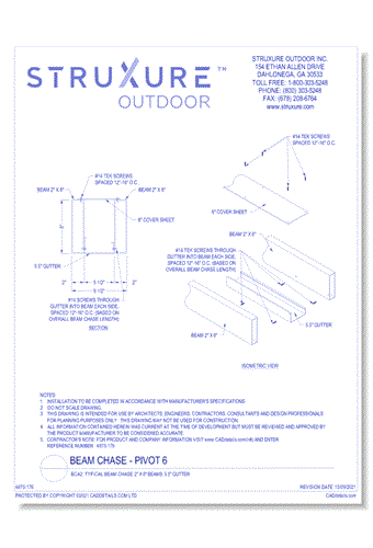 BCA2: Typical Beam Chase 2" X 8" Beams, 5.5" Gutter