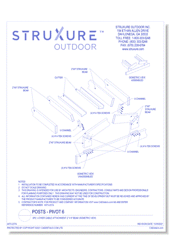 SP2: Lower Gable Attachment 2" X 8" Beam (Isometric View)