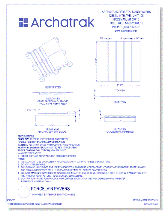 Snow Melt System For Elevated Pavers