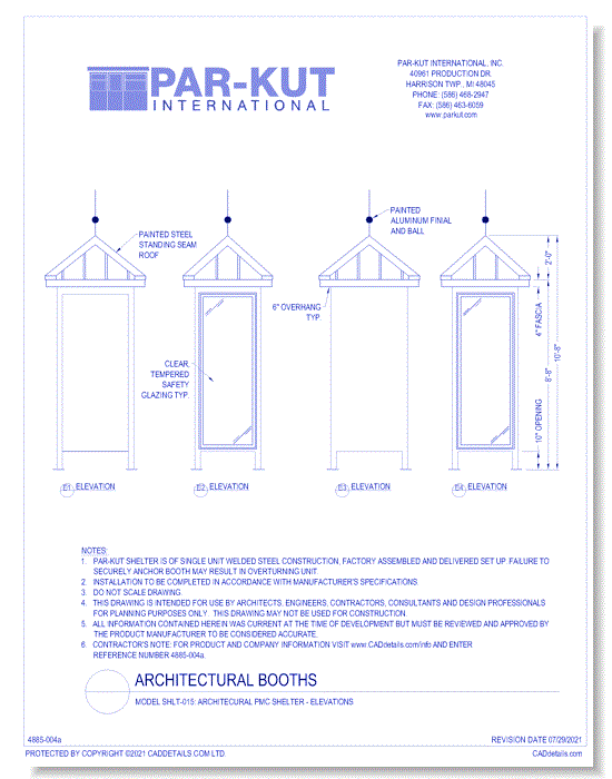 Model SHLT-015: Architecural Pmc Shelter - Elevations