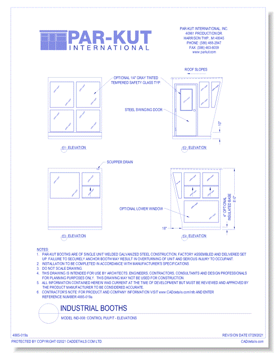 Model IND-008: Control Pulpit - Elevations