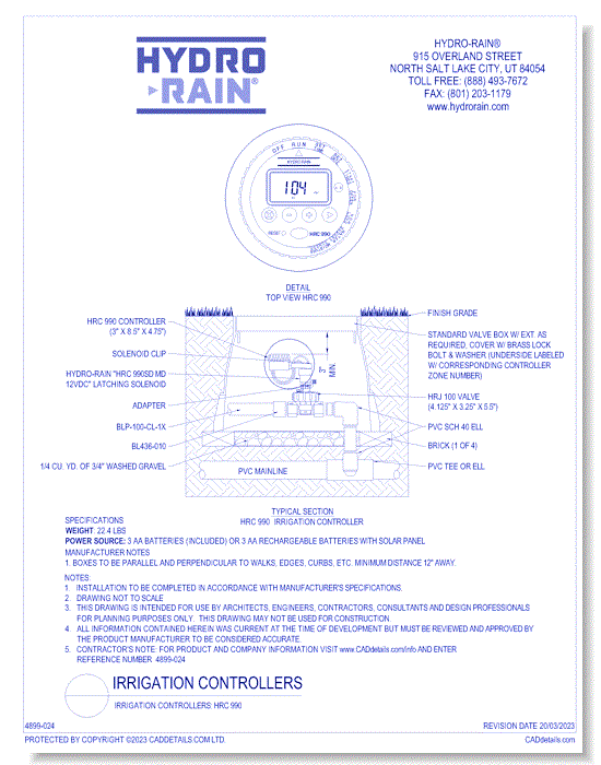 Irrigation Controllers: HRC 990