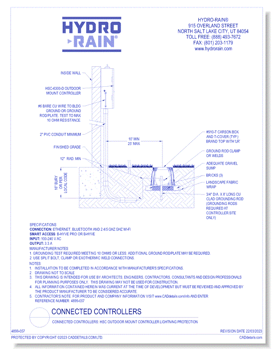 Connected Controllers: HSC Outdoor Mount Controller Lightning Protection